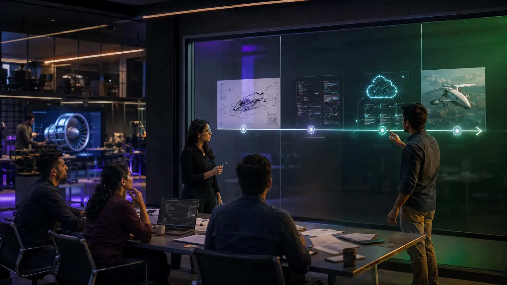 Technology team moving a digital product from idea to launch